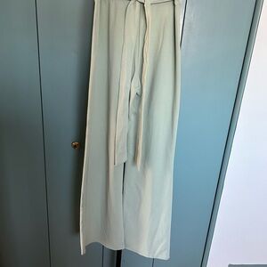 Light Green Wide-Leg Pants